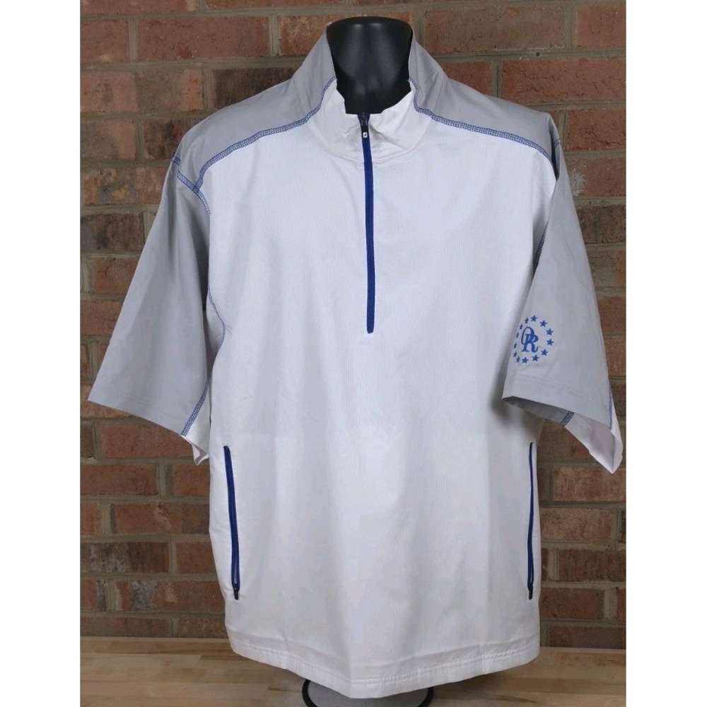 Footjoy Short Sleeve White Sport Outdoor Golf Windshirt Size 2XL Old Republic